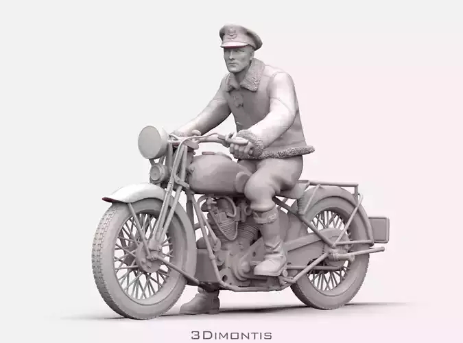 British Pilot on the Motobike BSA Y13 WW2
