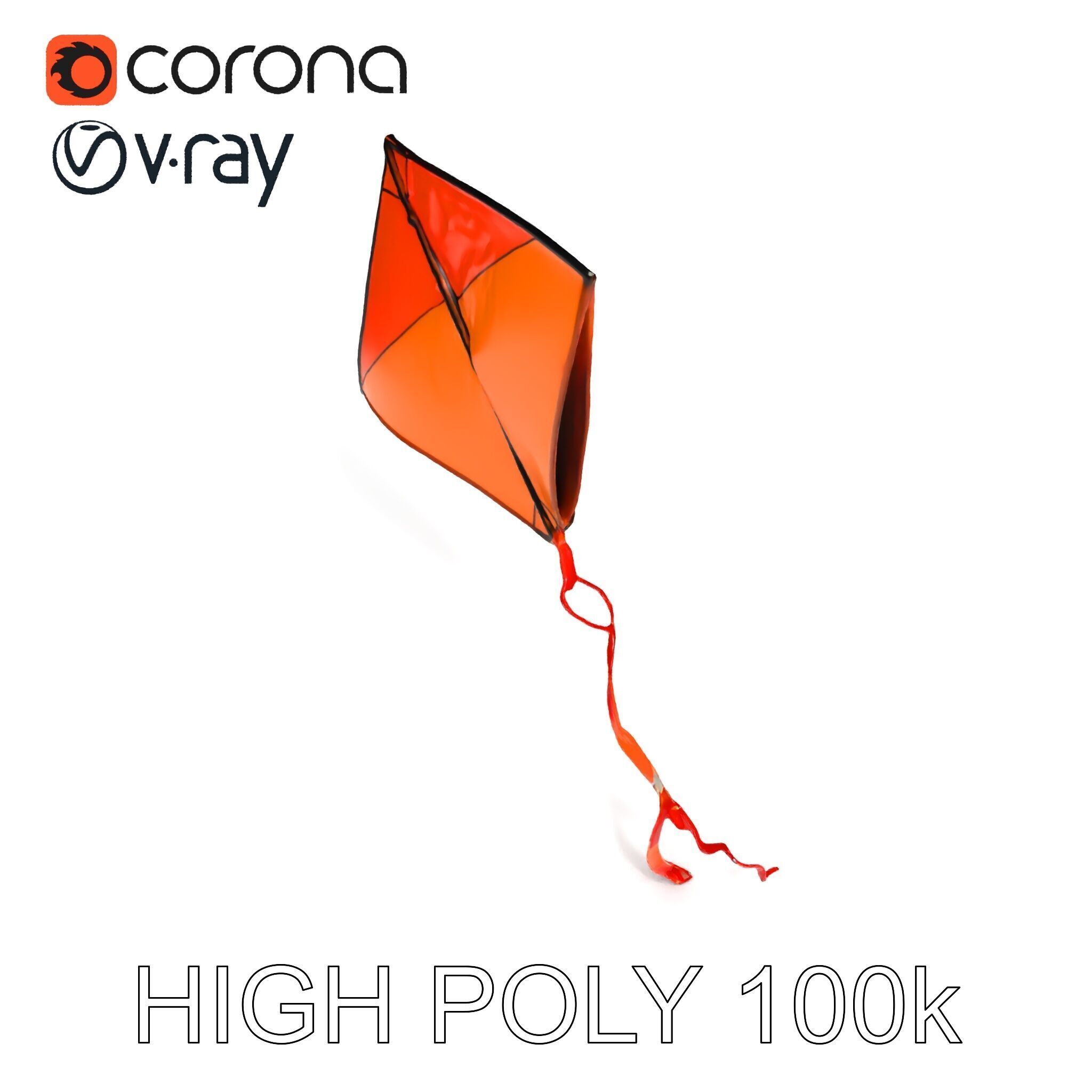 Colorful Kite Model Pack for Various Applications Low-poly 3D model_30