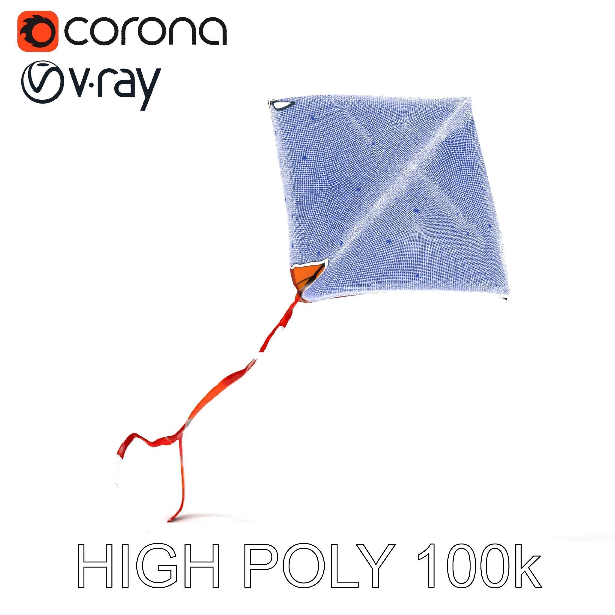 Colorful Kite Model Pack for Various Applications Low-poly 3D model_19