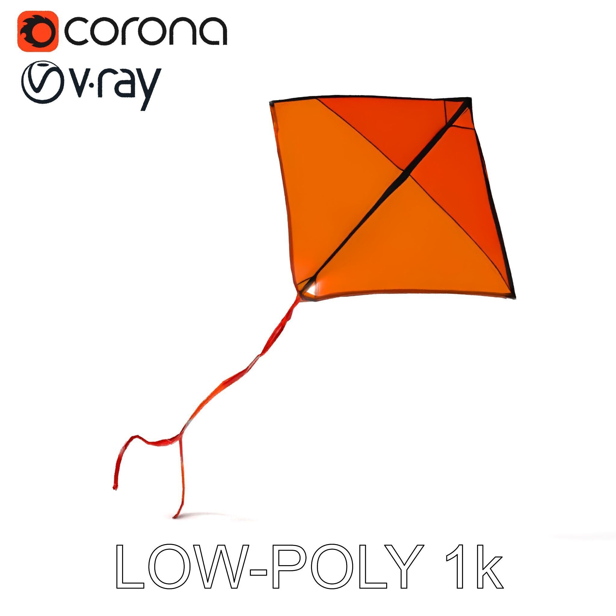 Colorful Kite Model Pack for Various Applications Low-poly 3D model_35
