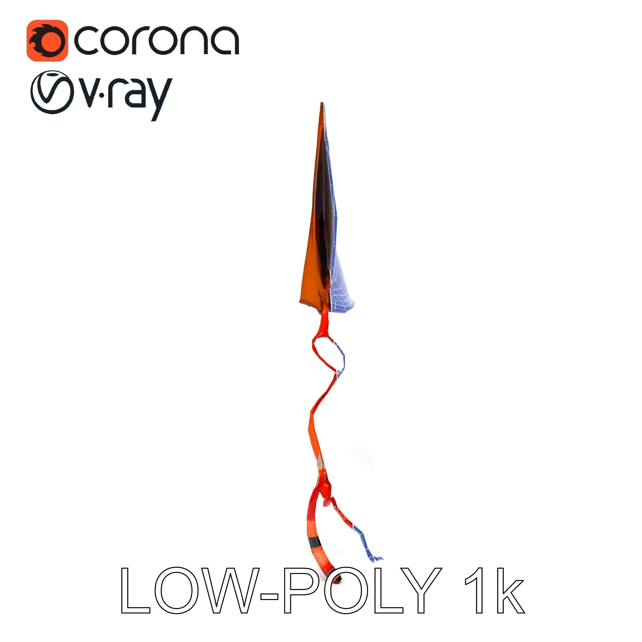 Colorful Kite Model Pack for Various Applications Low-poly 3D model_29