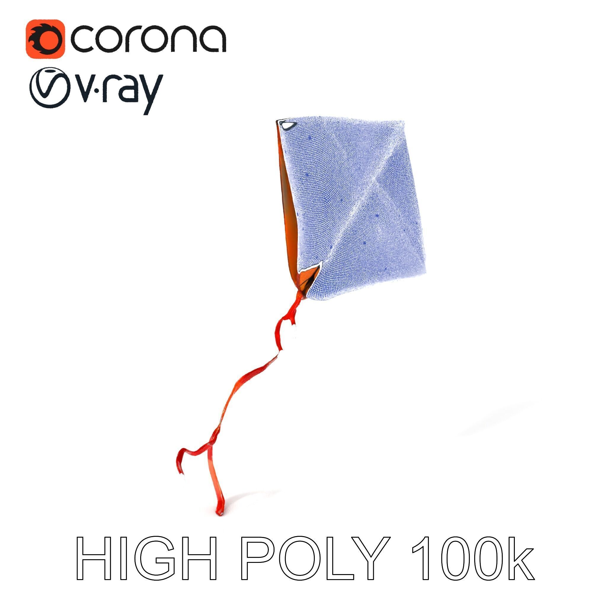 Colorful Kite Model Pack for Various Applications Low-poly 3D model_4