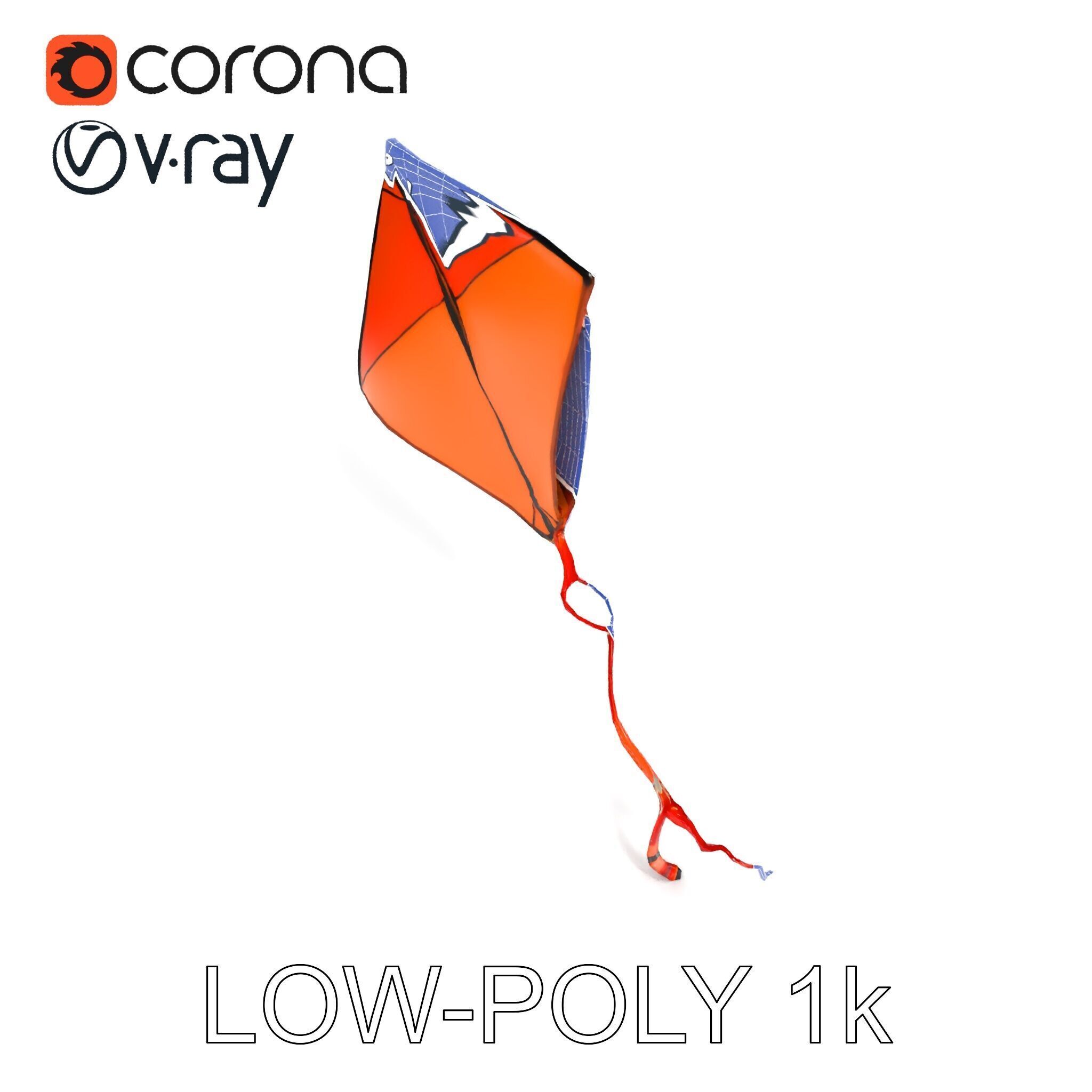 Colorful Kite Model Pack for Various Applications Low-poly 3D model_32