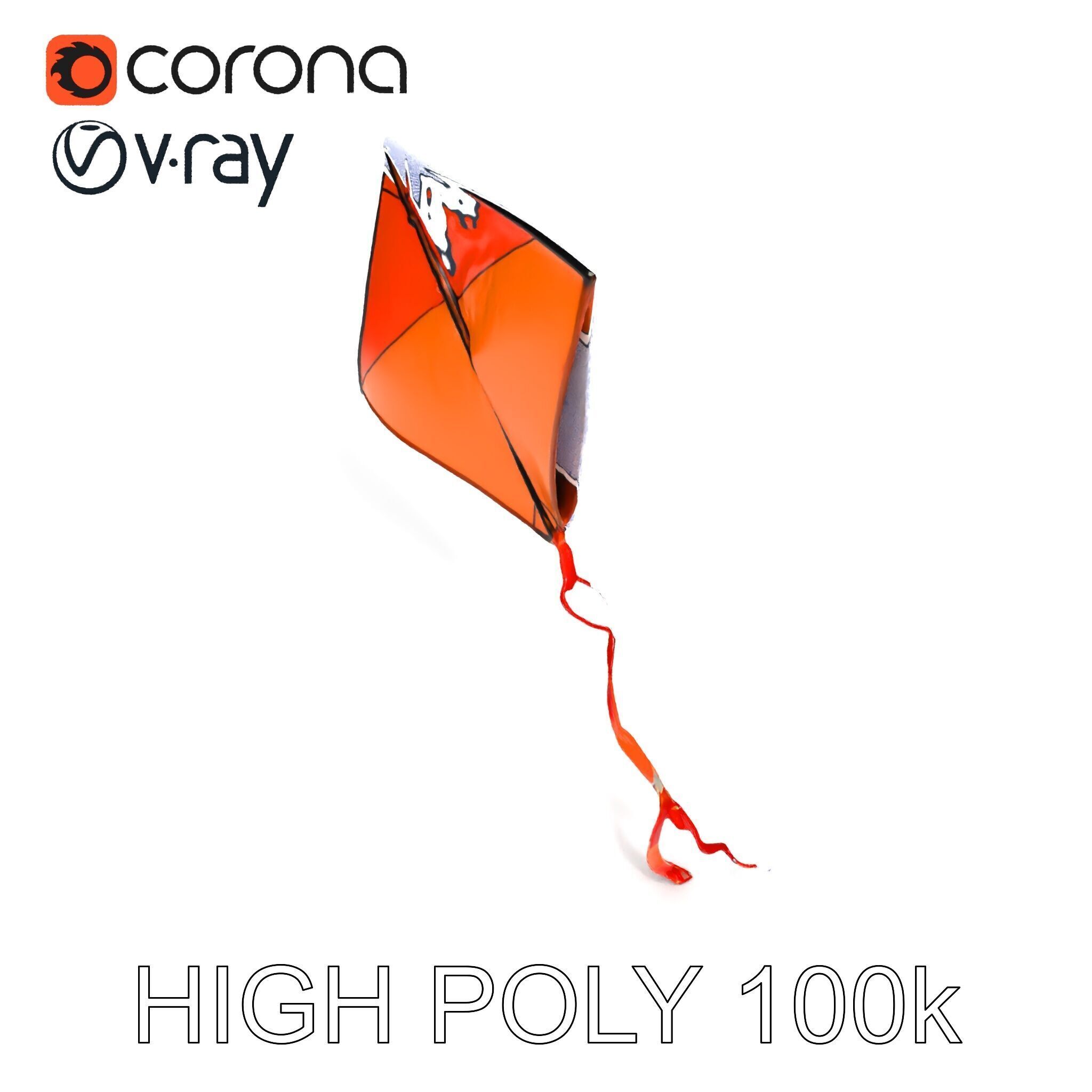 Colorful Kite Model Pack for Various Applications Low-poly 3D model_27