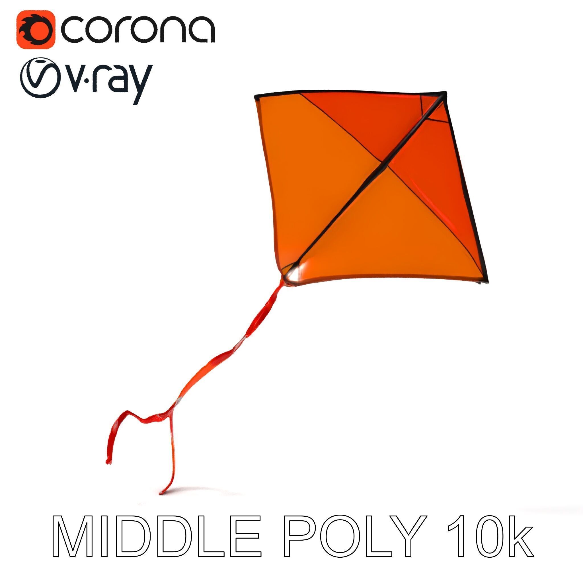 Colorful Kite Model Pack for Various Applications Low-poly 3D model_31