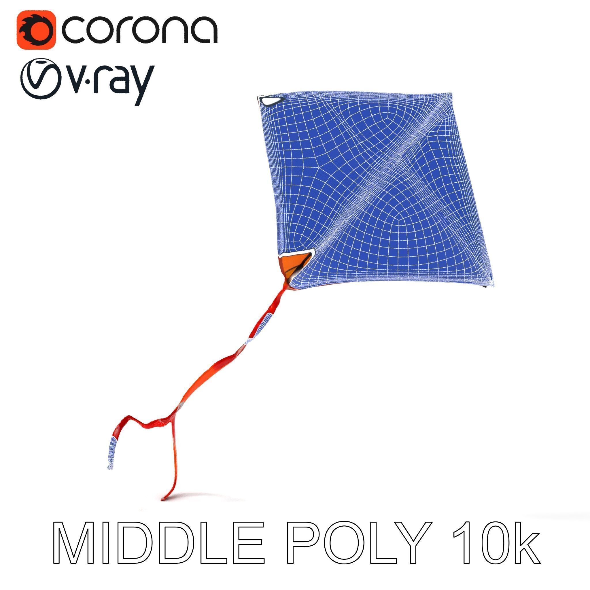 Colorful Kite Model Pack for Various Applications Low-poly 3D model_8