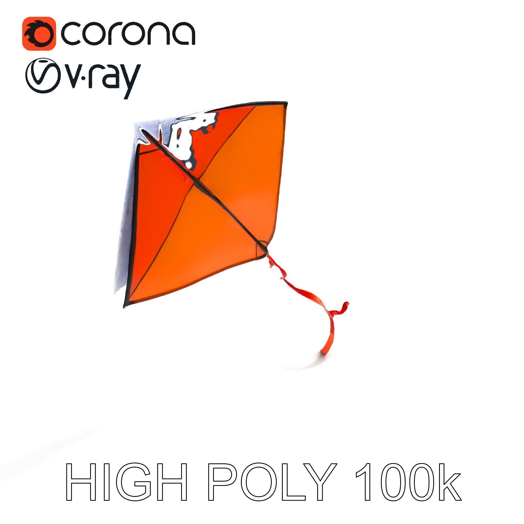 Colorful Kite Model Pack for Various Applications Low-poly 3D model_16