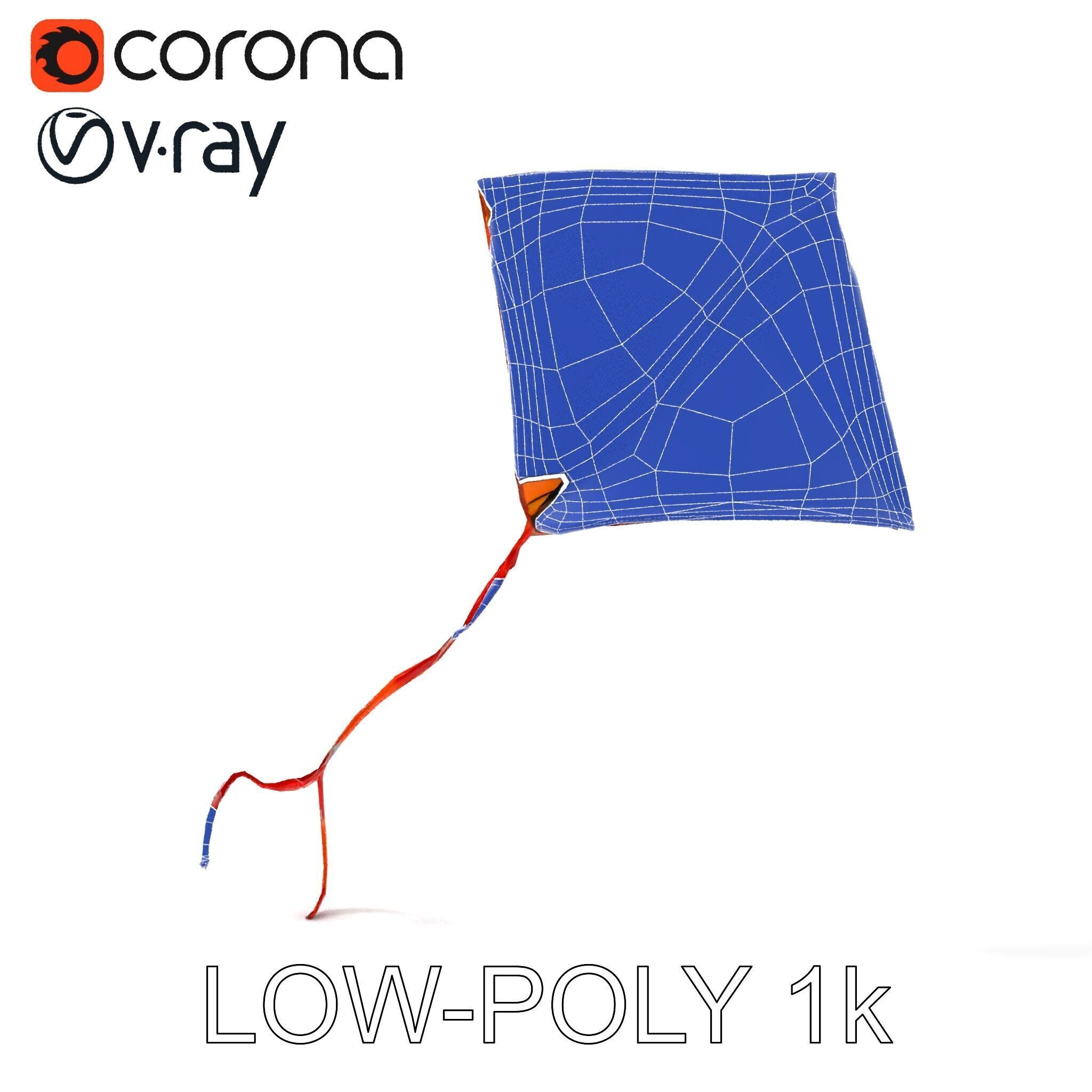 Colorful Kite Model Pack for Various Applications Low-poly 3D model_9