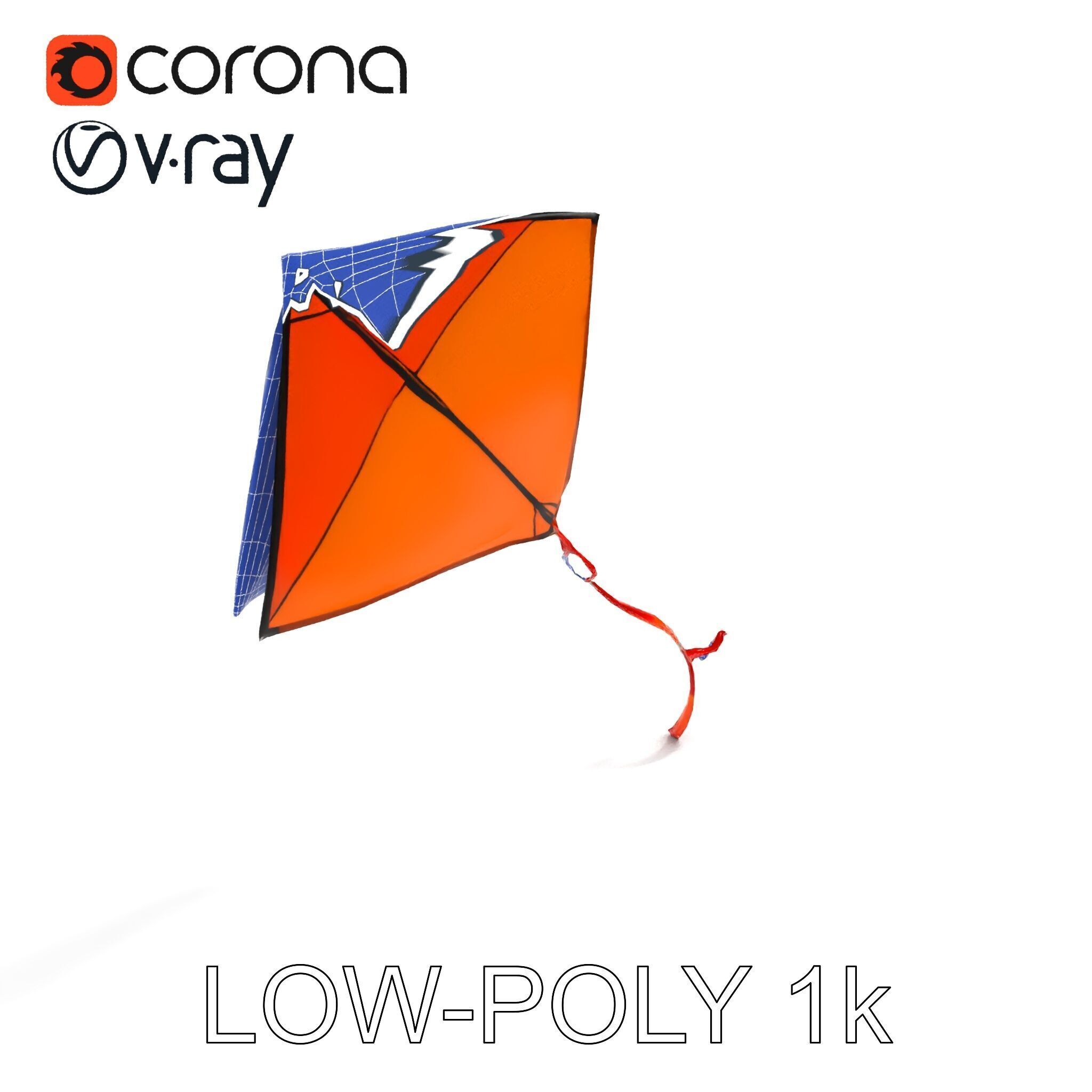 Colorful Kite Model Pack for Various Applications Low-poly 3D model_26