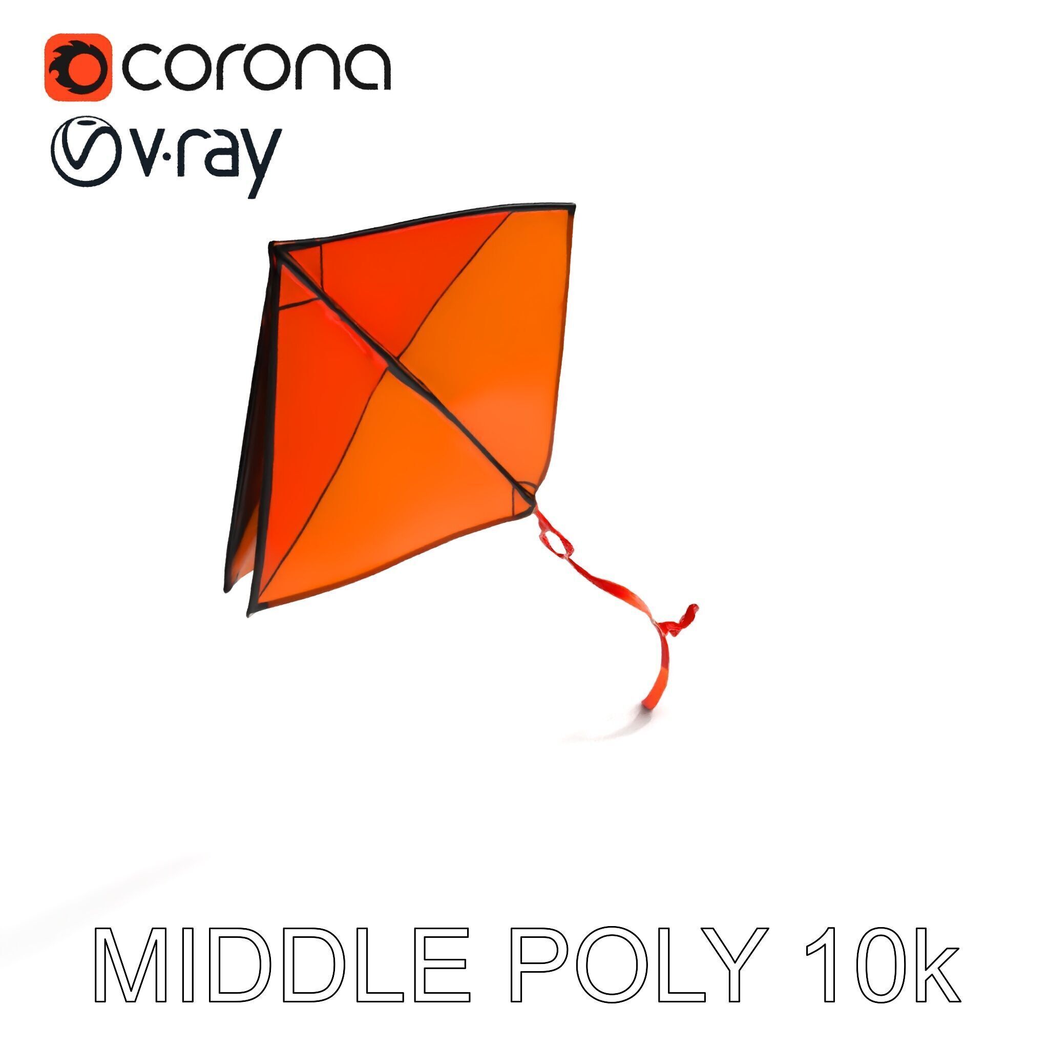 Colorful Kite Model Pack for Various Applications Low-poly 3D model_6