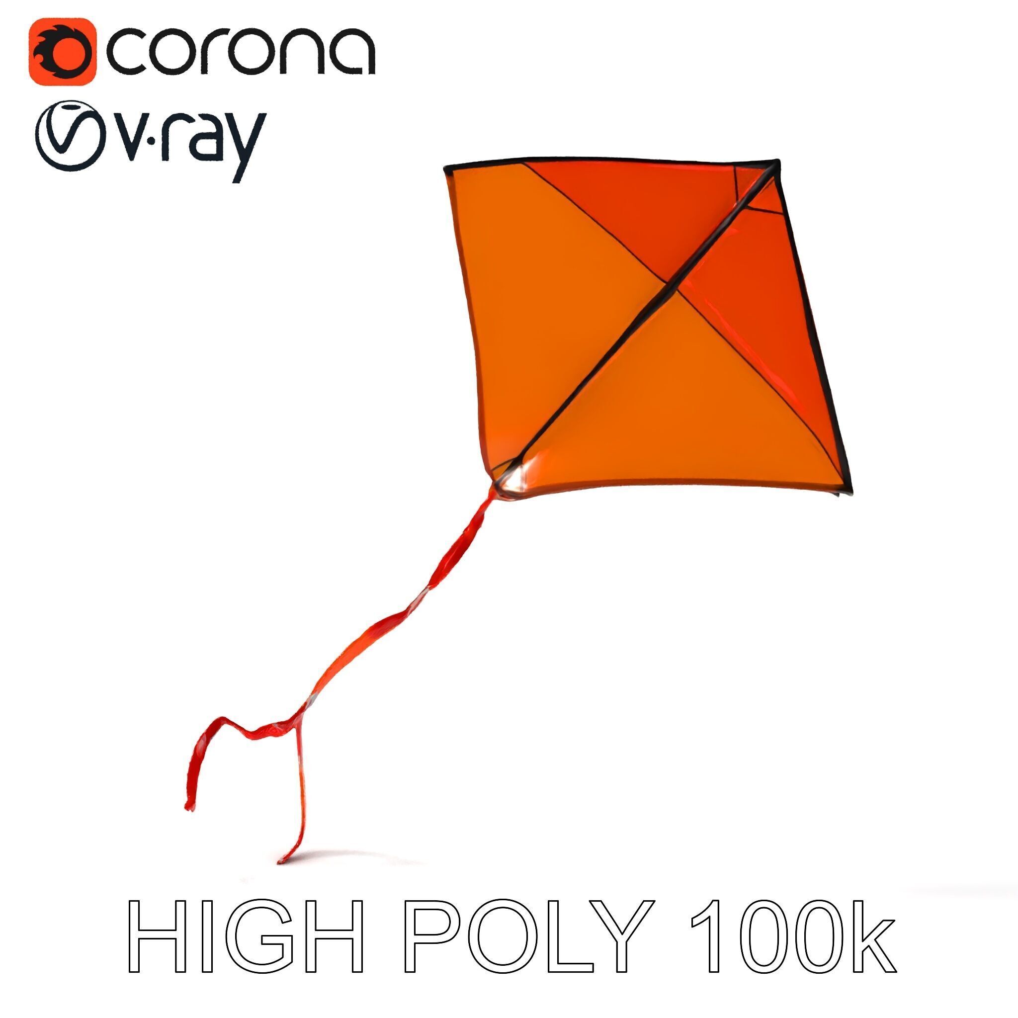 Colorful Kite Model Pack for Various Applications Low-poly 3D model_10