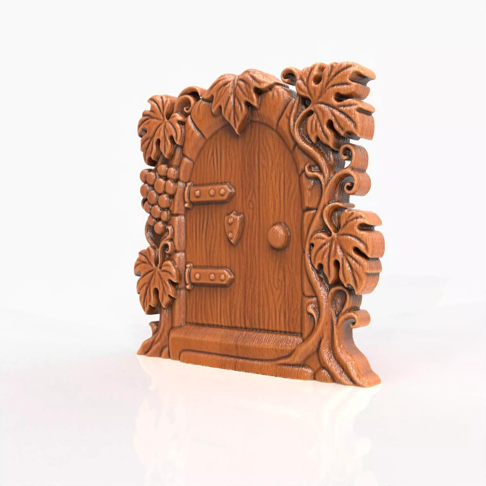 Grapevine Fairy Door Gnome Door Whimsical Vine Carving 3D print model_1