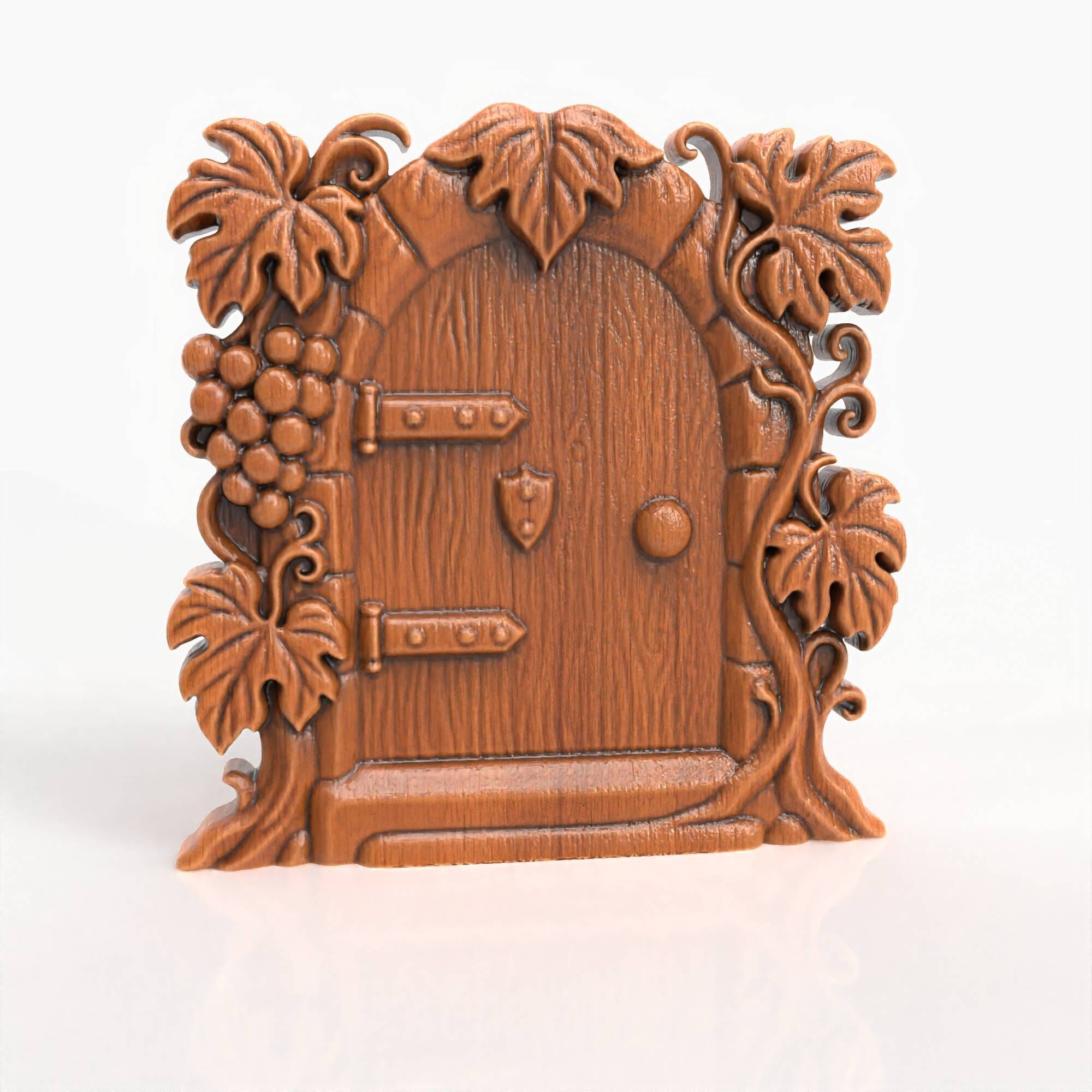 Grapevine Fairy Door Gnome Door Whimsical Vine Carving 3D print model_0