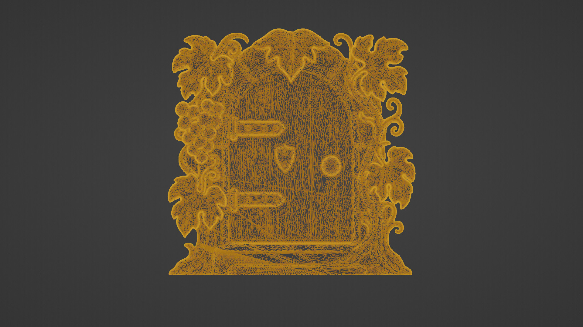 Grapevine Fairy Door Gnome Door Whimsical Vine Carving 3D print model_9