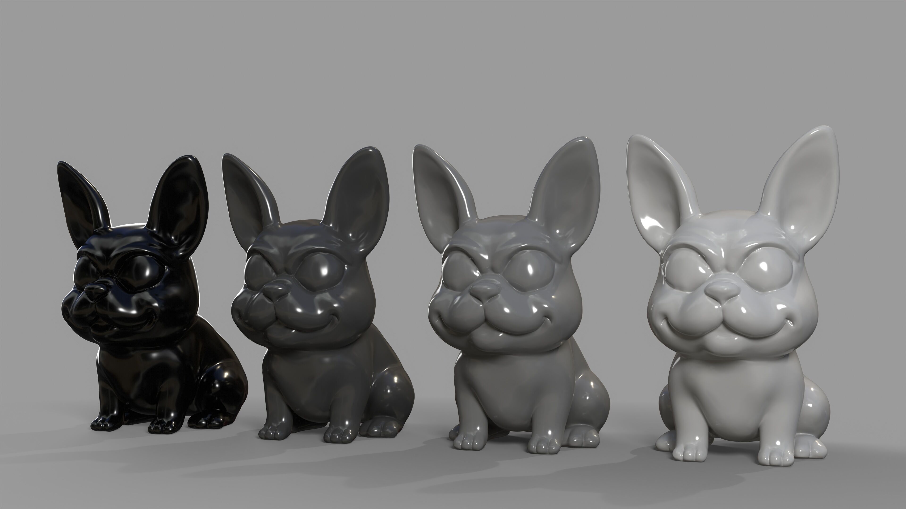 French Bulldog Figurine  3D print model_3