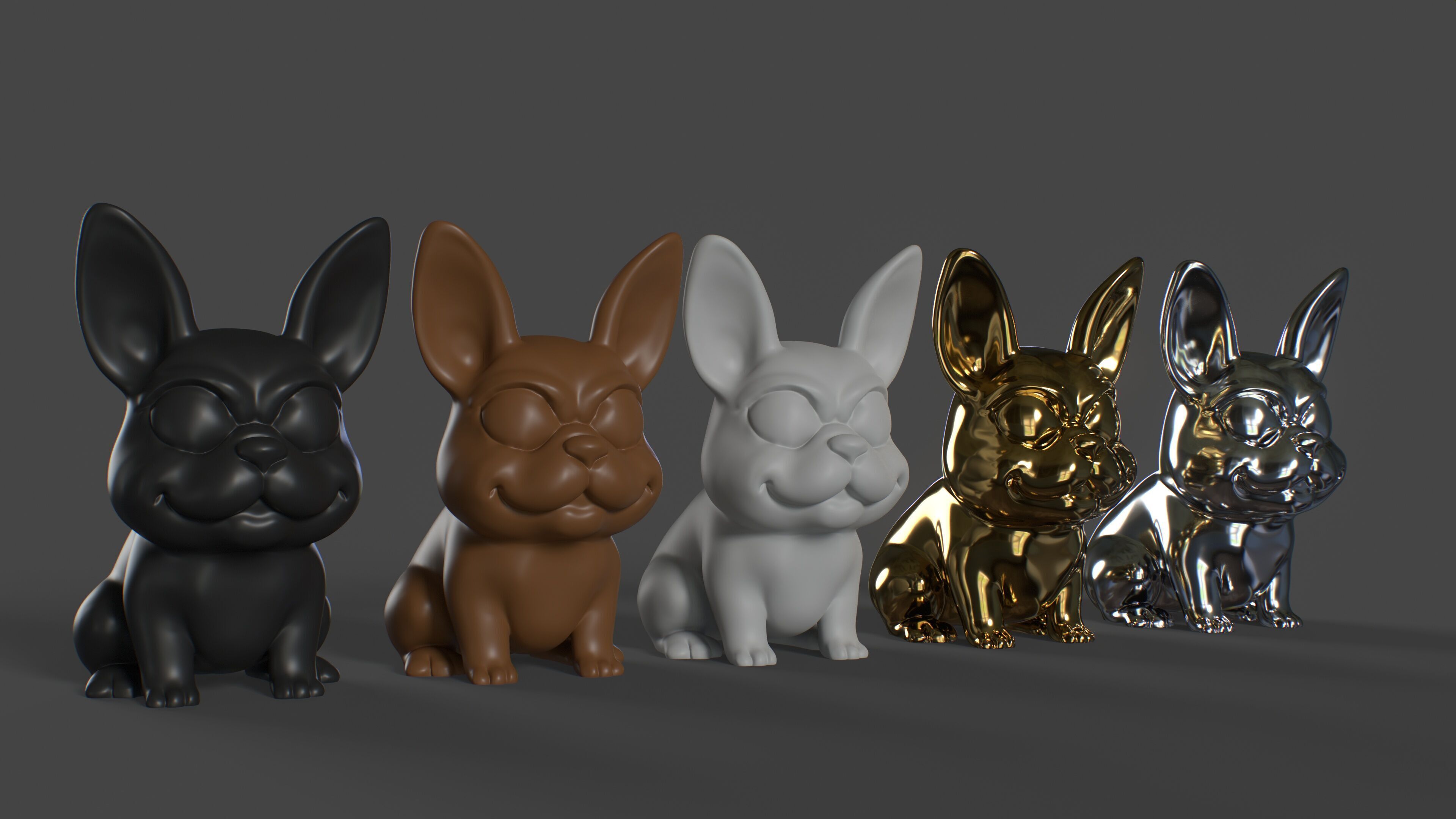 French Bulldog Figurine  3D print model_9