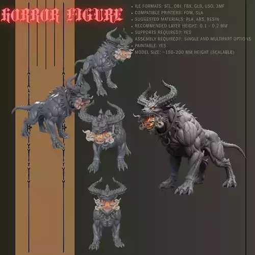 Flaming Guardian of the Underworld 3D print model