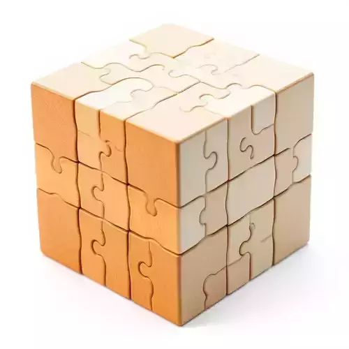 Wooden Puzzle Cube Model Pack