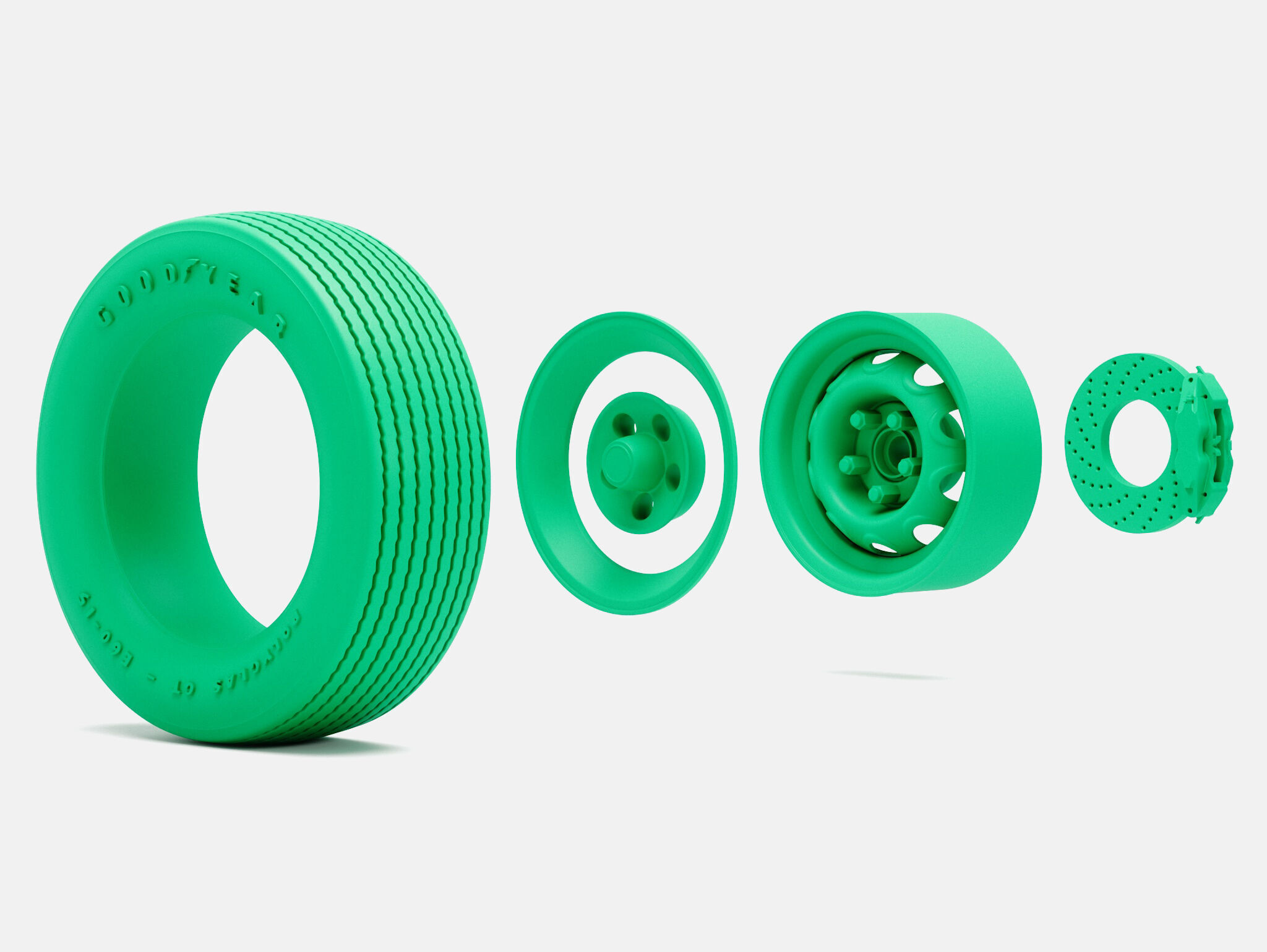 15x6 Mopar Rallye Wheel Goodyear Polyglas E60 Tire 3D print model_5