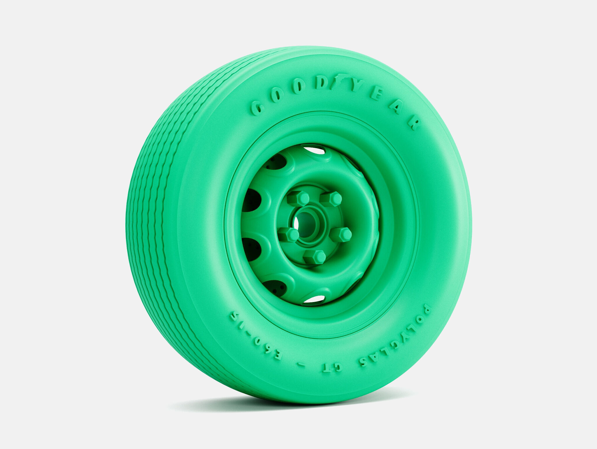 15x6 Mopar Rallye Wheel Goodyear Polyglas E60 Tire 3D print model_2