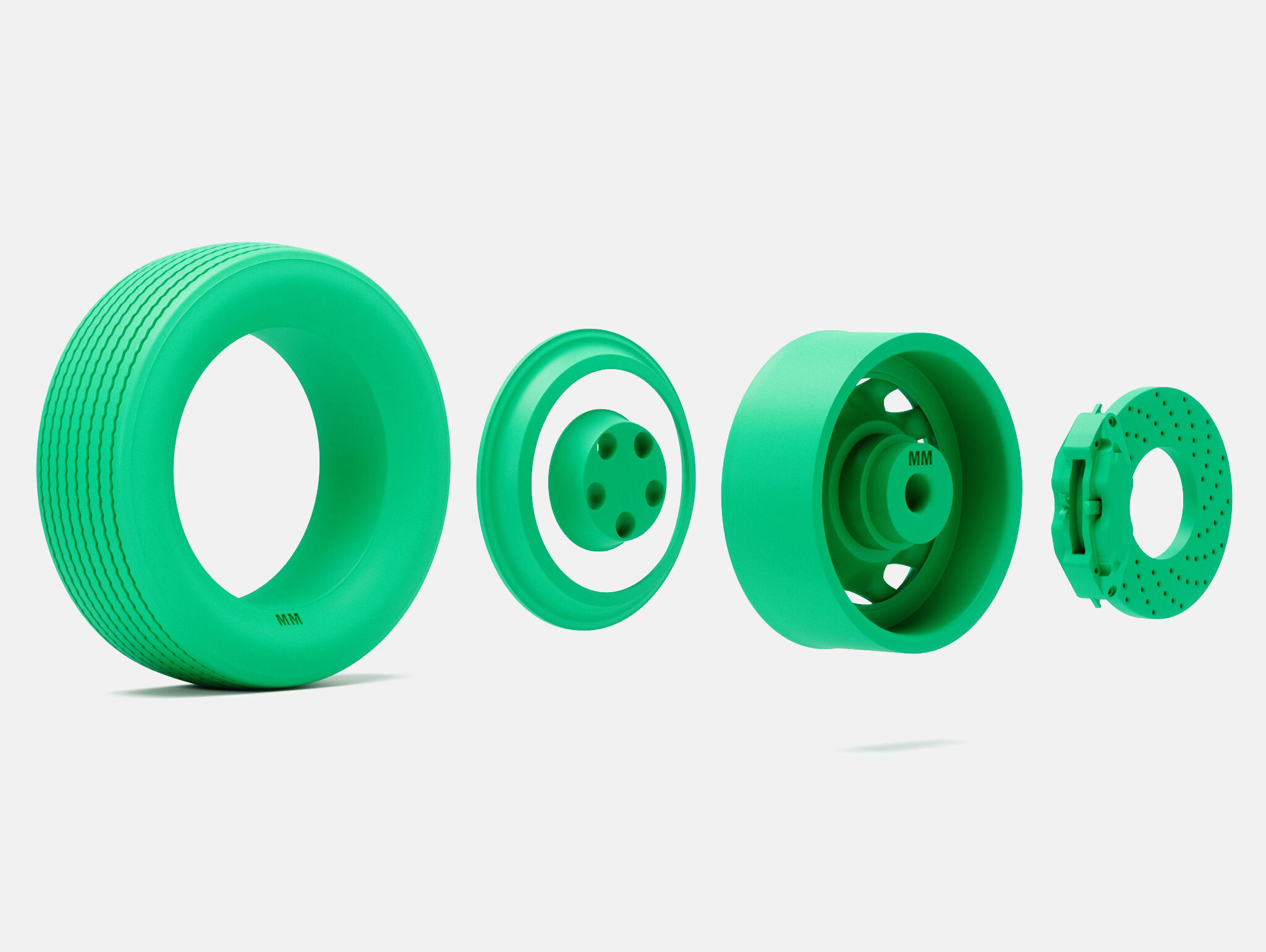 15x6 Mopar Rallye Wheel Goodyear Polyglas E60 Tire 3D print model_6