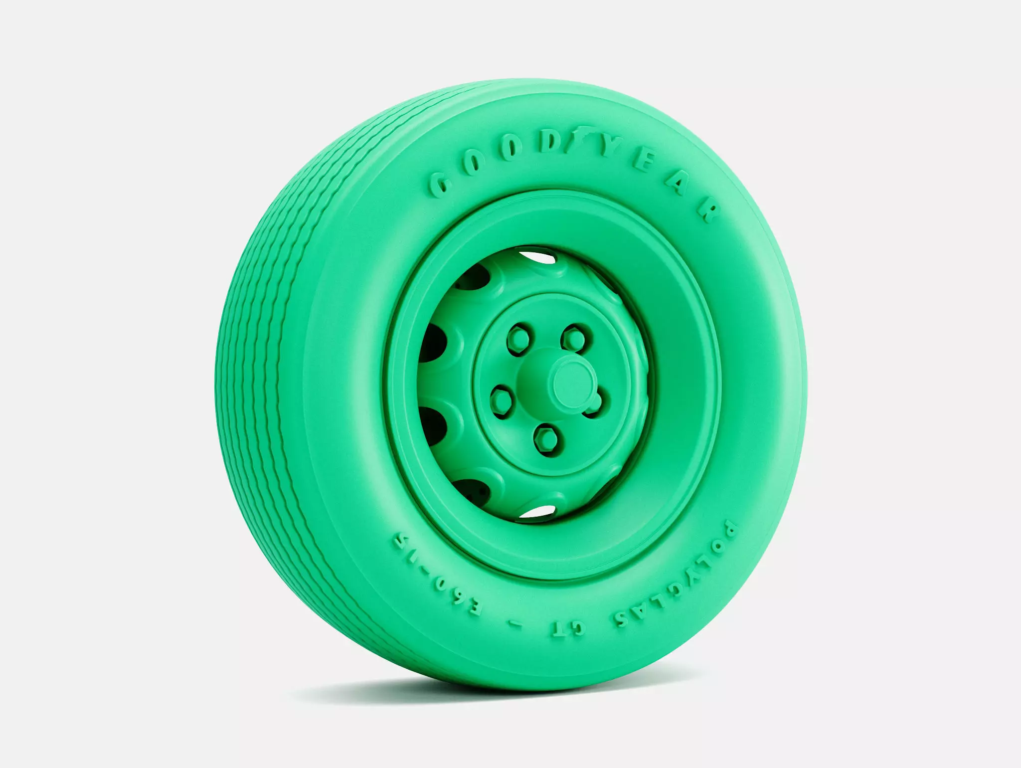 15x6 Mopar Rallye Wheel Goodyear Polyglas E60 Tire 3D print model_0