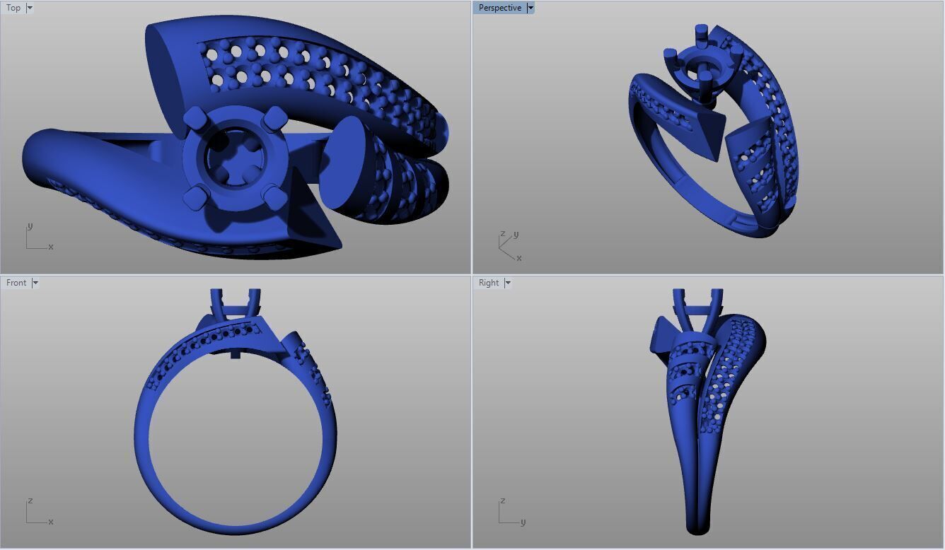 Solitaire Multi Piece Ring Collection 3D print model_8