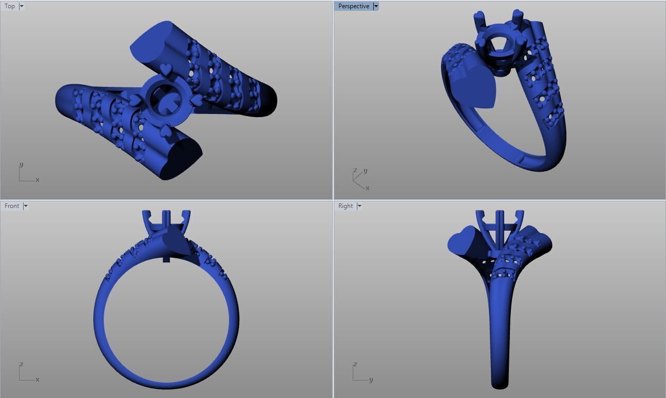 Solitaire Multi Piece Ring Collection 3D print model_9