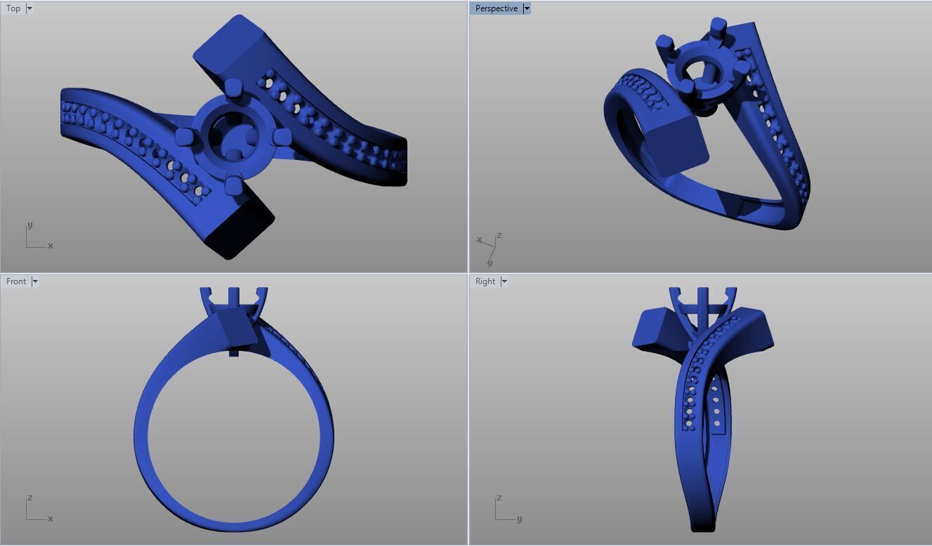 Solitaire Multi Piece Ring Collection 3D print model_2