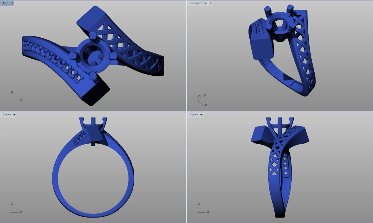 Solitaire Multi Piece Ring Collection 3D print model_15