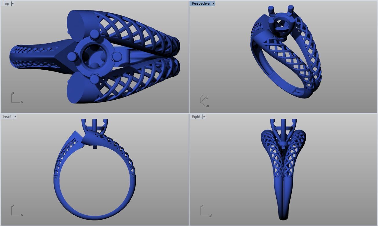 Solitaire Multi Piece Ring Collection 3D print model_14