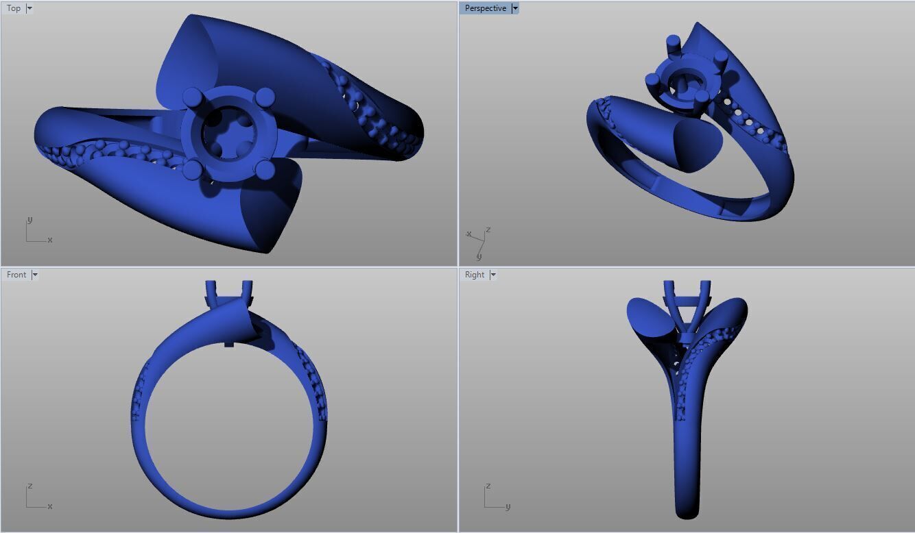 Solitaire Multi Piece Ring Collection 3D print model_3