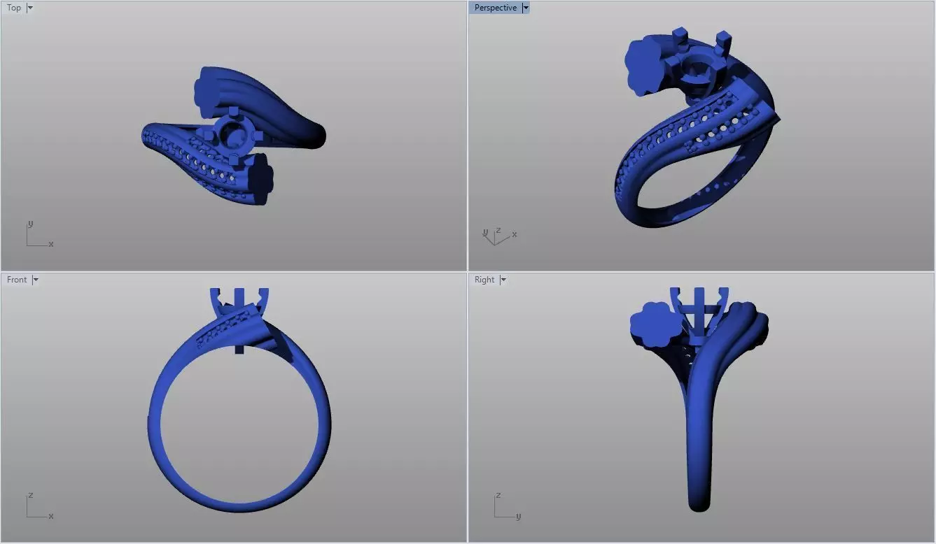 Solitaire Multi Piece Ring Collection 3D print model_0