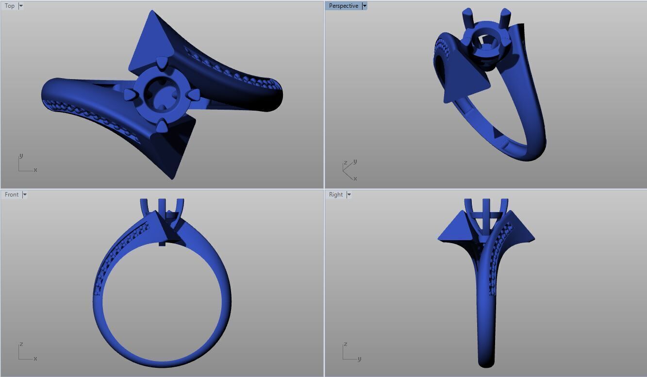 Solitaire Multi Piece Ring Collection 3D print model_6