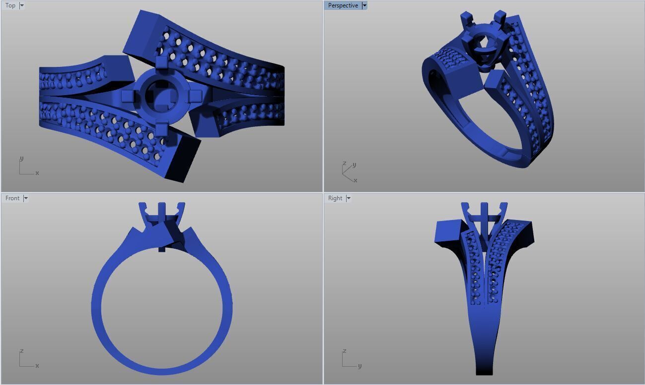 Solitaire Multi Piece Ring Collection 3D print model_13