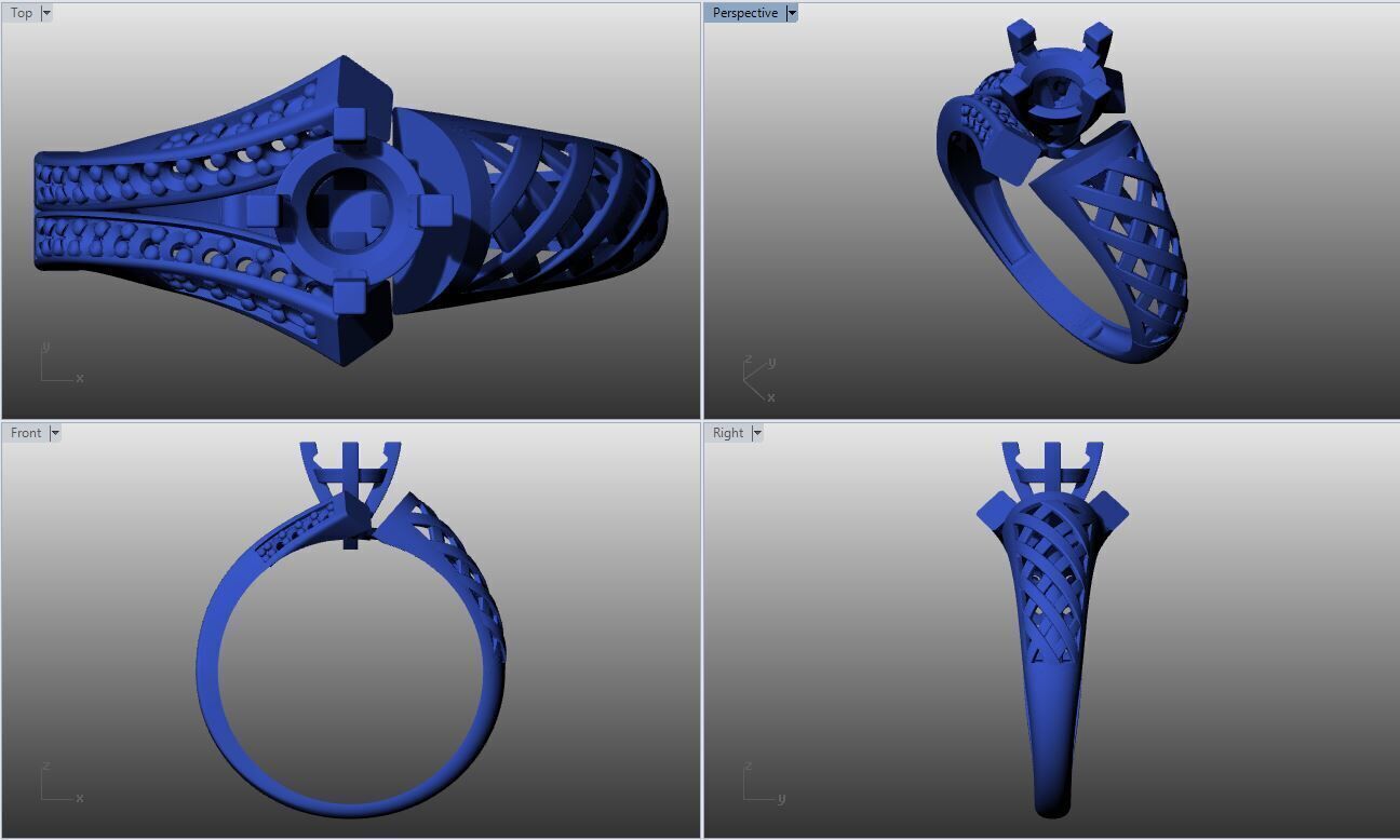 Solitaire Multi Piece Ring Collection 3D print model_16
