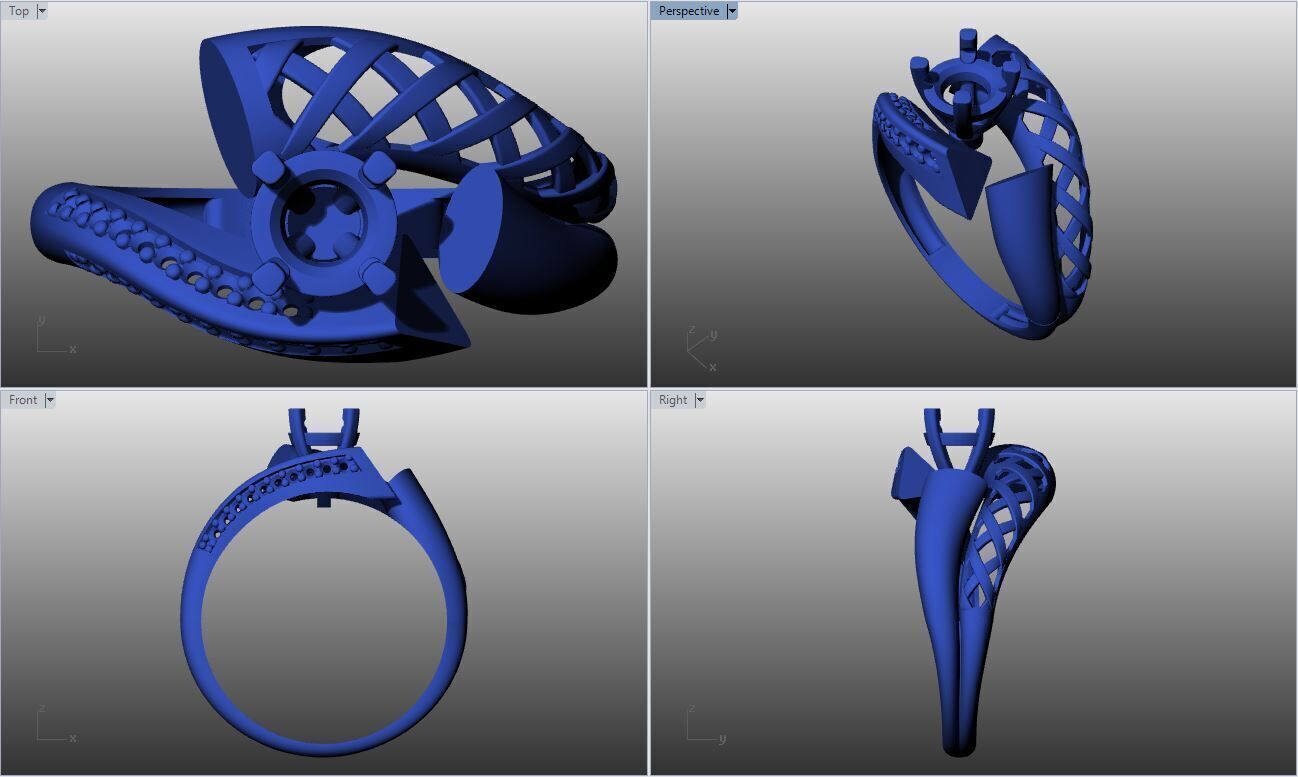 Solitaire Multi Piece Ring Collection 3D print model_17