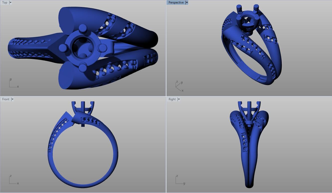Solitaire Multi Piece Ring Collection 3D print model_1