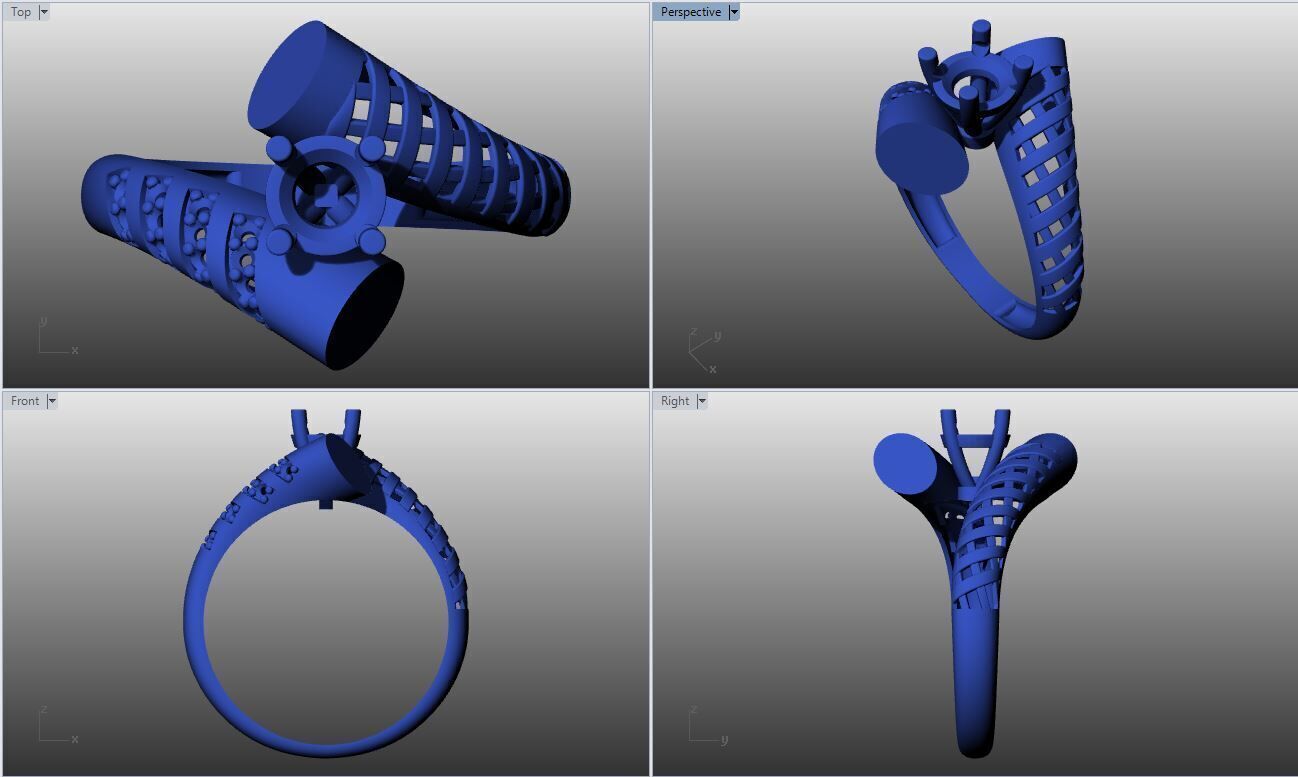 Solitaire Multi Piece Ring Collection 3D print model_18