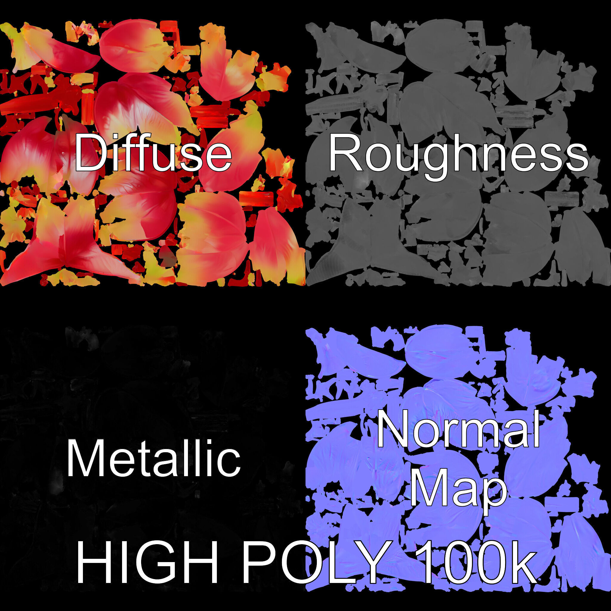 Realistic Hibiscus Flower Model Pack for Versatile Projects Low-poly 3D model_2