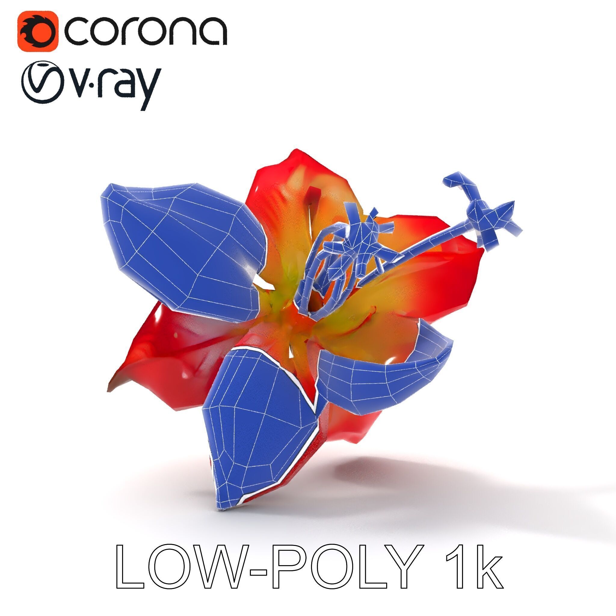 Realistic Hibiscus Flower Model Pack for Versatile Projects Low-poly 3D model_30