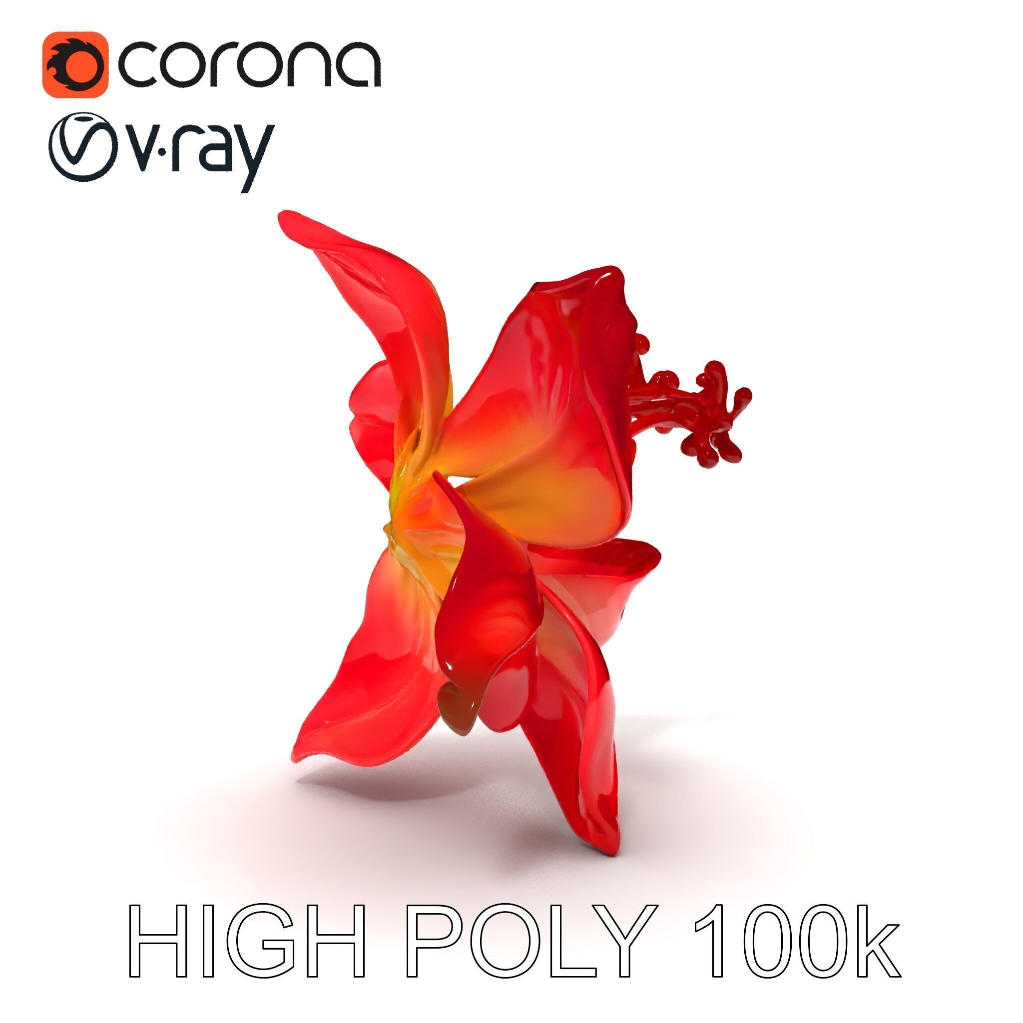 Realistic Hibiscus Flower Model Pack for Versatile Projects Low-poly 3D model_21