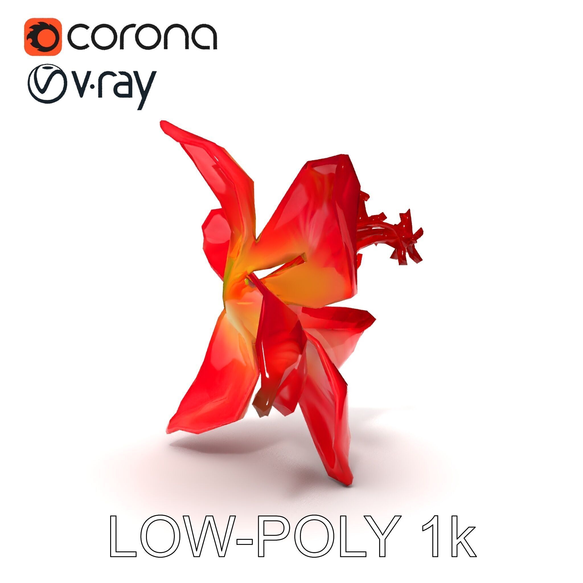 Realistic Hibiscus Flower Model Pack for Versatile Projects Low-poly 3D model_27
