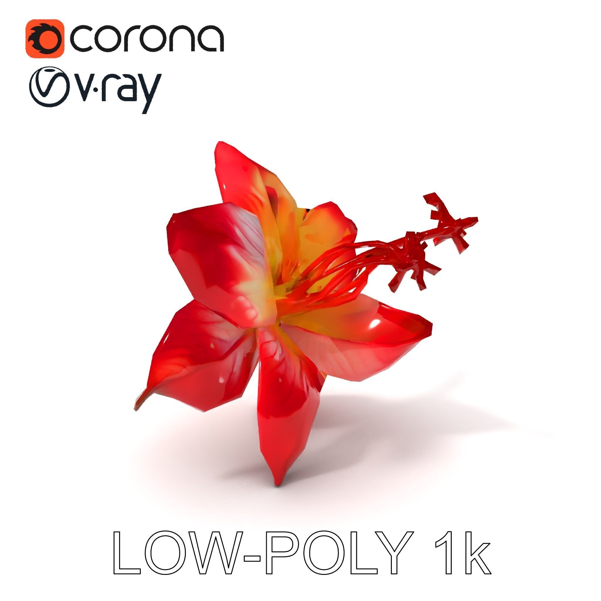 Realistic Hibiscus Flower Model Pack for Versatile Projects Low-poly 3D model_23