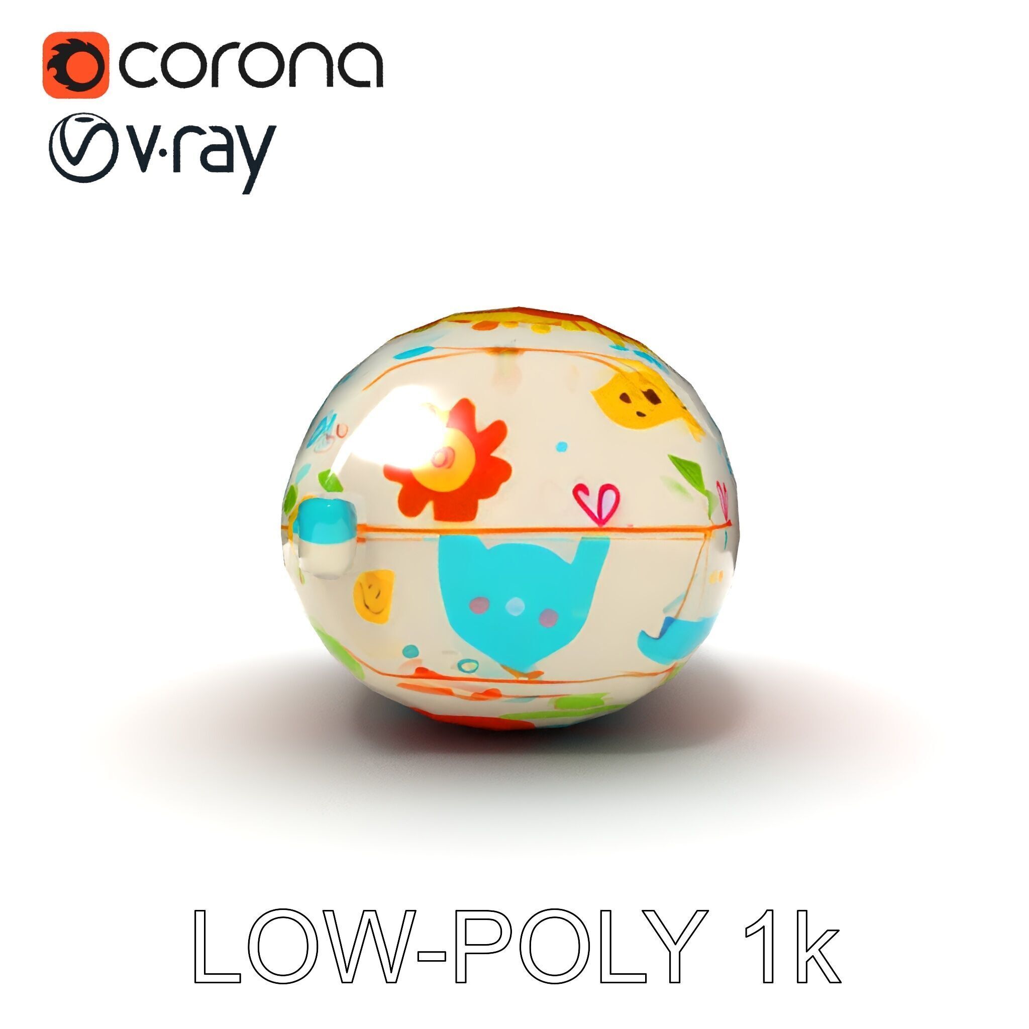 Colorful Animal Print Pillow Model Pack Low-poly 3D model_12