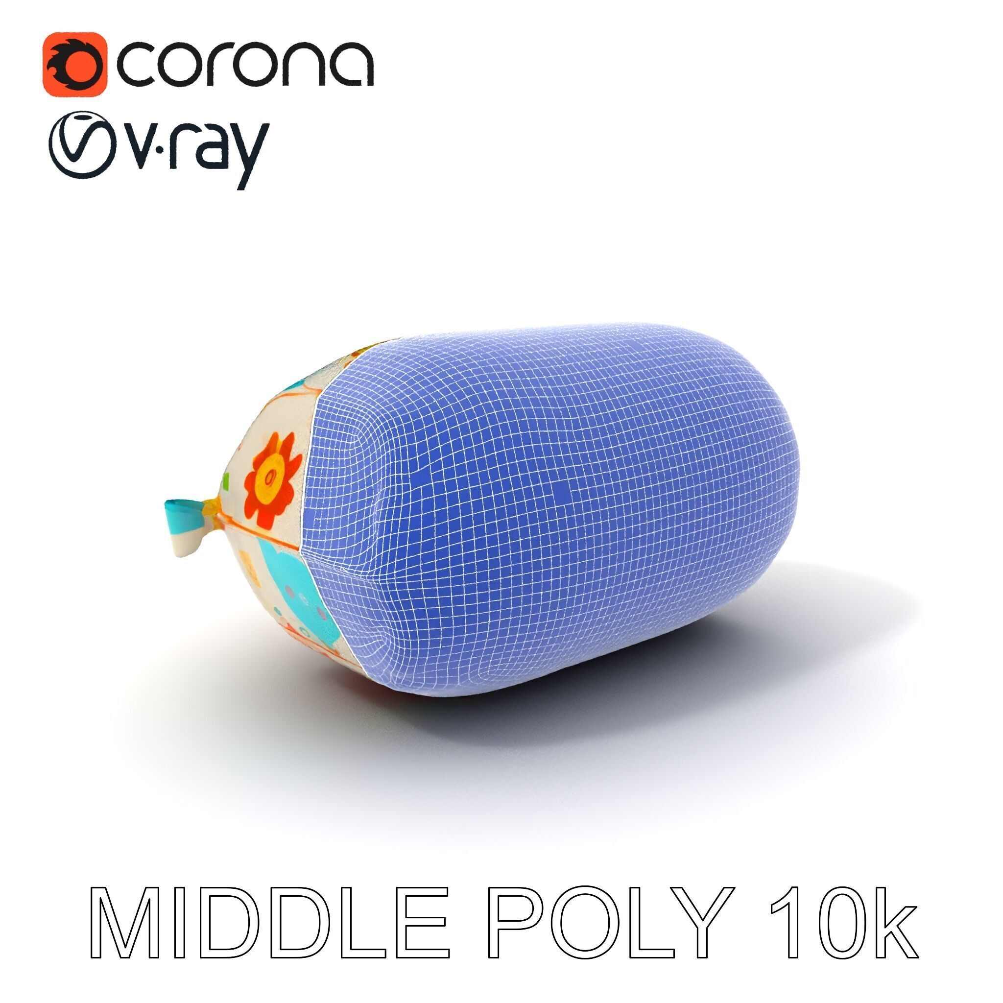 Colorful Animal Print Pillow Model Pack Low-poly 3D model_32