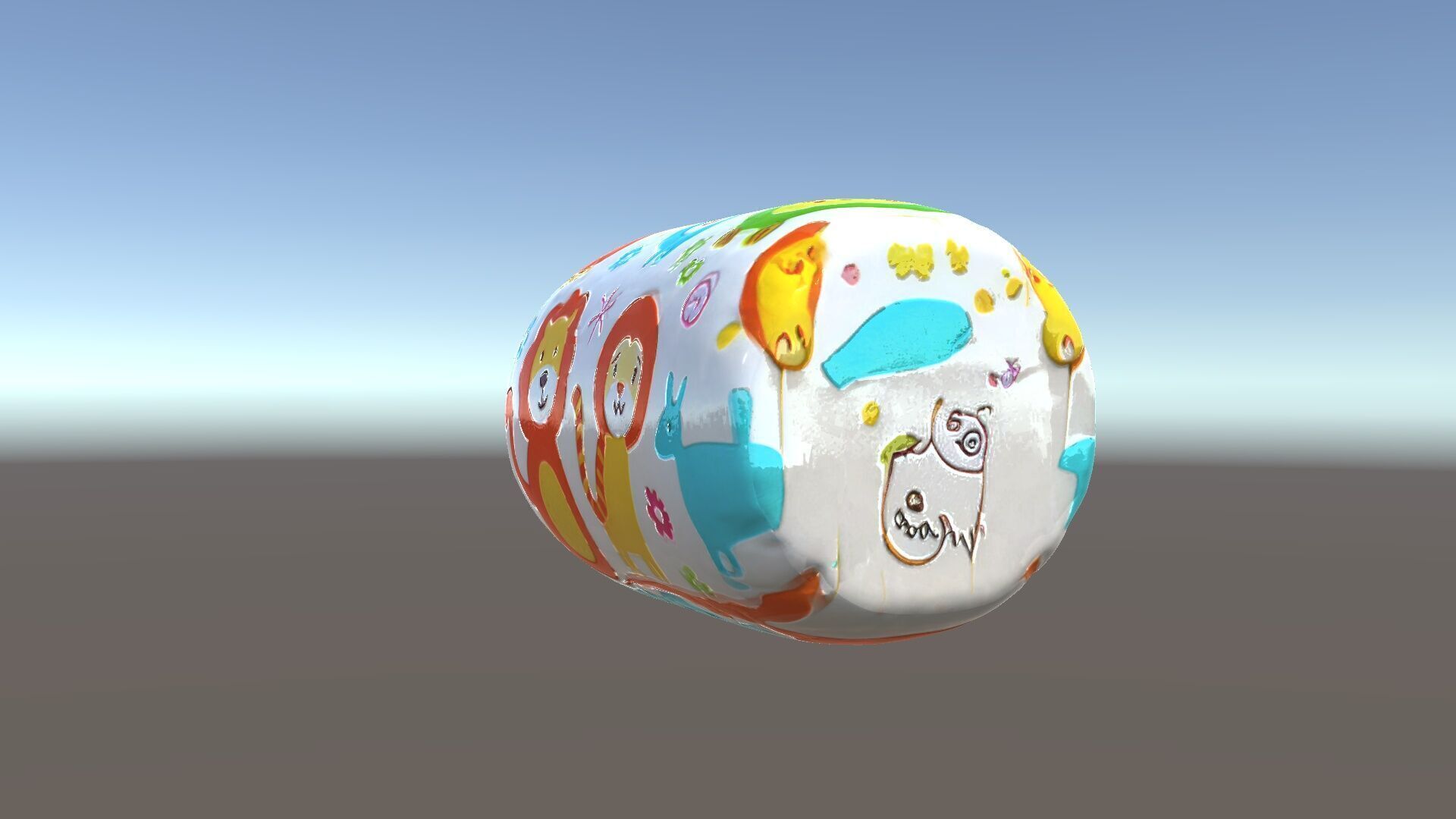 Colorful Animal Print Pillow Model Pack Low-poly 3D model_5