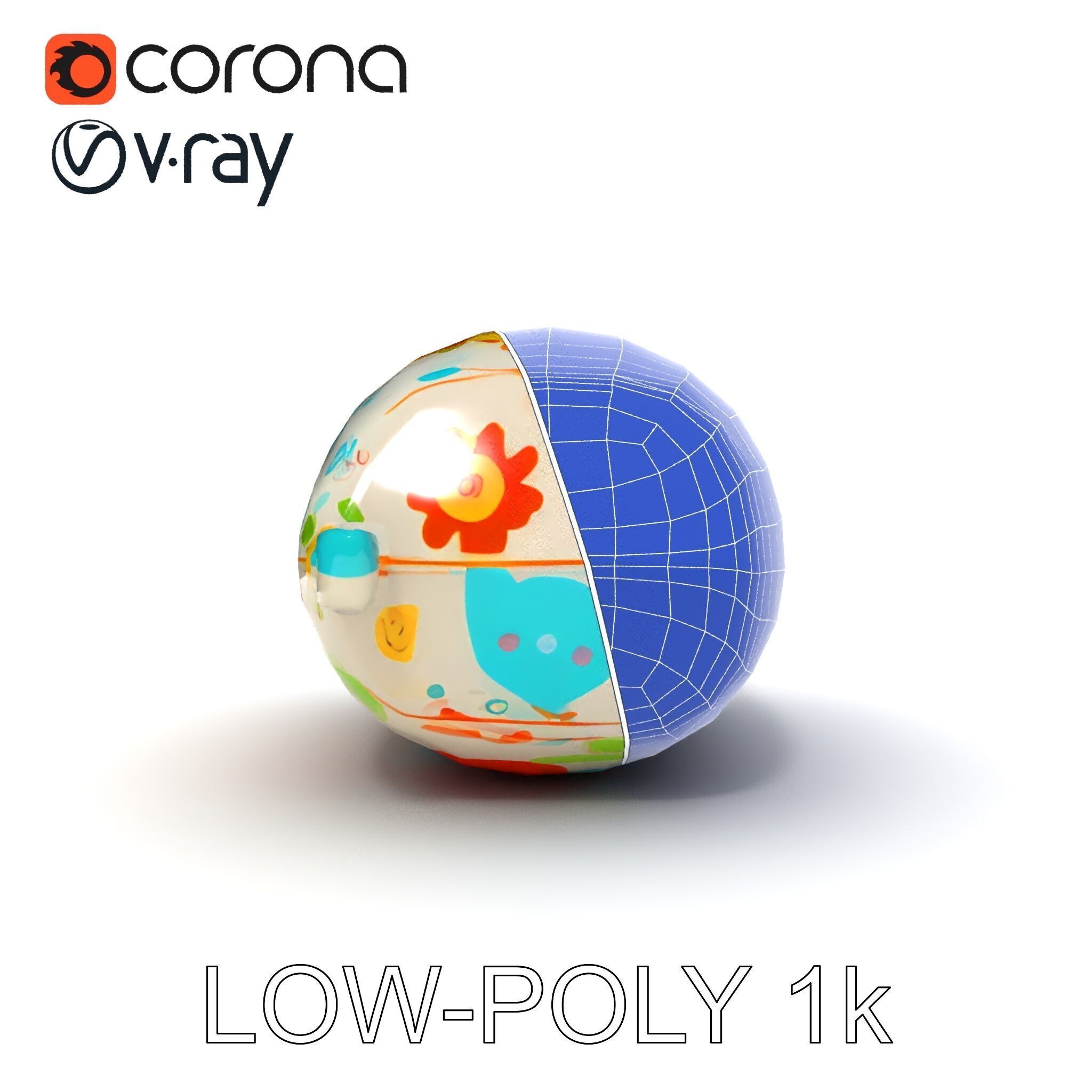 Colorful Animal Print Pillow Model Pack Low-poly 3D model_26