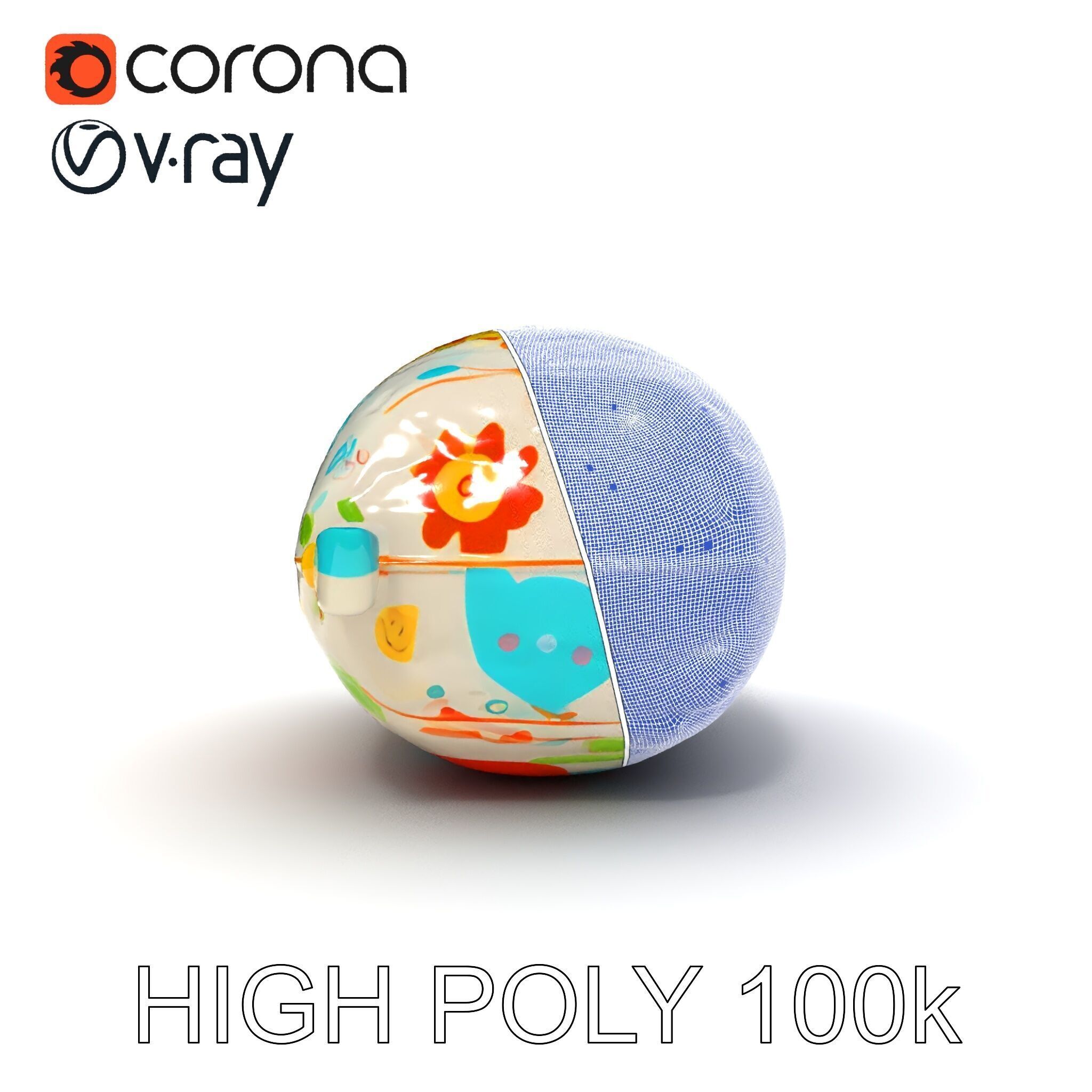 Colorful Animal Print Pillow Model Pack Low-poly 3D model_21