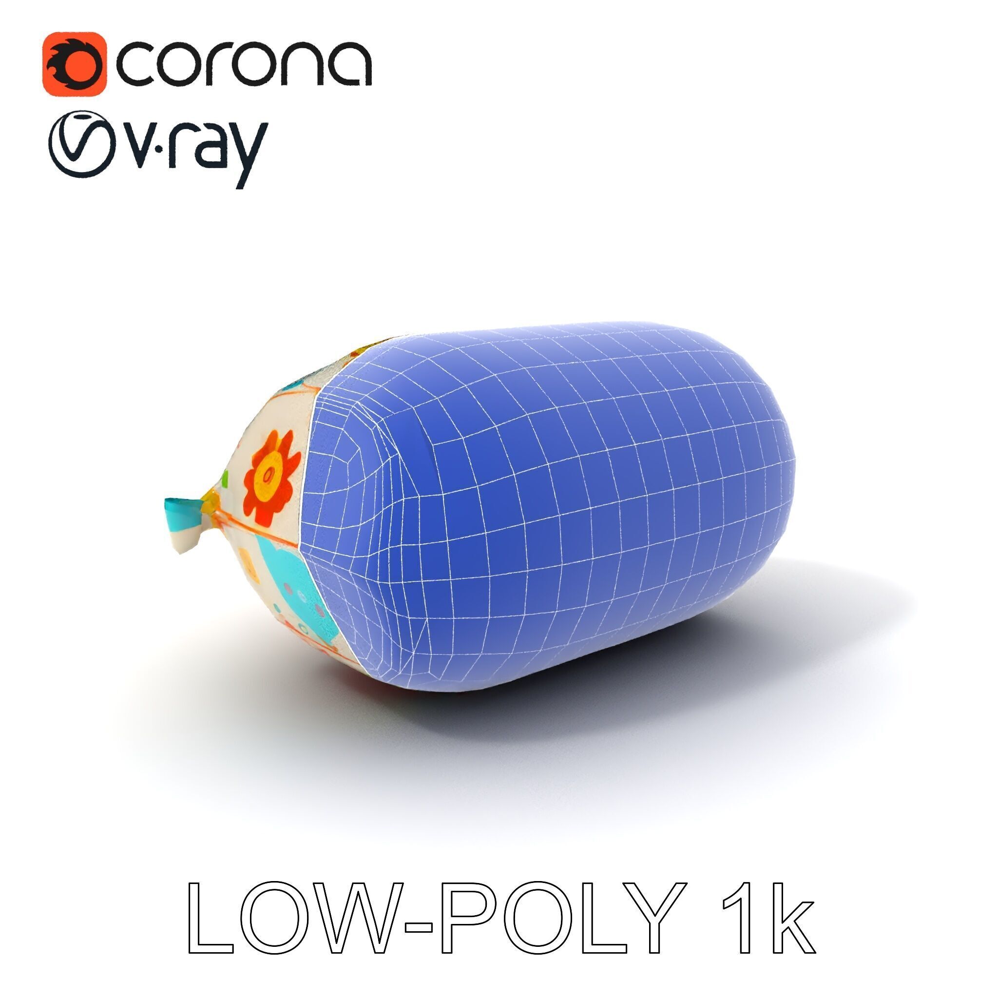 Colorful Animal Print Pillow Model Pack Low-poly 3D model_29